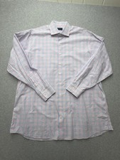 Proper Cloth Dress Shirt Mens 19.5 Multicolor Gingham Classic Long Sleeve Cotton