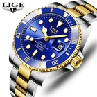 LIGE Men Watch Top Brand Luminous Pointer Wristwatch Calendar Male Sport Watches