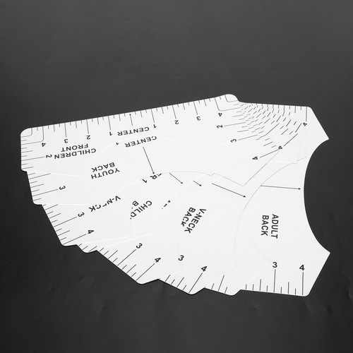 (White)Tshirt Guide Ruler Alignment Tool Round Neck Calibration And Sewing - Picture 7 of 22