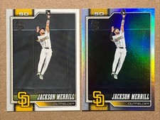 Jackson Merrill 2026 Topps Series 1 Base & Rainbow Foil Baseball Cards. Padres