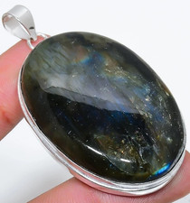 L A B R A D O R I T SCHMUCK ANHÄNGER HANDGEFRTIGT 925 Sterling SILBER 9