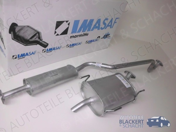 Imasaf Auspuffset Mitteltopf+Endtopf für Almera Tino 1.8 Euro3 2003--image