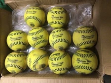 WORTH  12" Slowpitch Platnium Dot Extreme BP Balls - USED,  Qty - 10