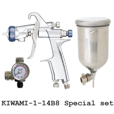 ANEST IWATA KIWAMI-1-14B8 mit PC-400S-2LSF Seamless Cup und Air Gauge Set