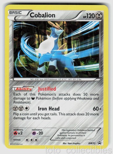 Cobalion BW72 Holo Promo Black And White Promo Pokemon Lightly Played