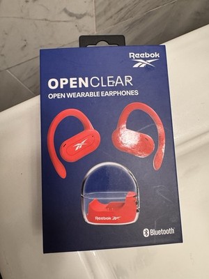 Reebok 15-hour Playtime  OpenClear Wireless Bluetooth Sport Earphones  Red NIB