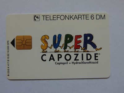 6 DM telephone card, Super Capizide, Bristol-Myers Squibb, from 1992, K417B