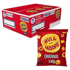 Box of 32 Hula Hoops Original Crisps 34g - Multipack Snack