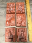 3 Vintage Rubber Molds for Lead Casting, Man & Woman, Man With Top Hat #259, 255