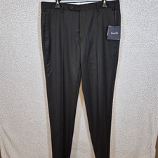 Zanella Parker NWT 100 Virgin Wool Dress Pants Size 36 Raw Hem Dark Gray