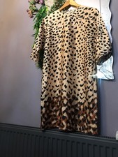 Mango leopard print short sleeve shift dress Size m chest 36-38