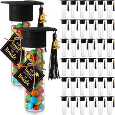 30 Set 2026 Graduation Candy Tubes Jars Set 100 Ml Fillable Clear Plastic Gumbal