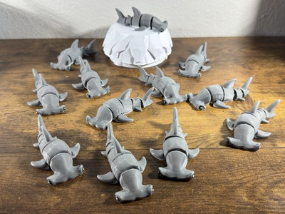 #ad Cute 3D Printed Hammerhead Shark Flexi Buddy $5.69