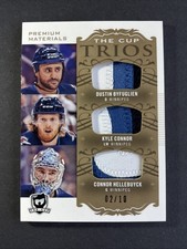 Connor, Hellebuyck, Byfuglien 18-19 The Cup Trios Premier Materials S/N 02/10