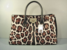 Jimmy Choo Riley Leopard Spots Calf Hair Handbag Tote Bag Purse Satchel NEW