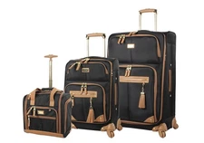 Designer Luggage Collection - 3 Piece Softside Expandable Lightweight Spinner...