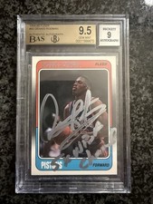 1988-89 FLEER #43 DENNIS RODMAN RC PISTONS HOF BGS 9.5 AUTO 9 Inscribed 5 Champ