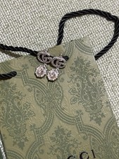 Geniune GG Crystal Drop Earrings Silver Tone with Crystal stone & packaging