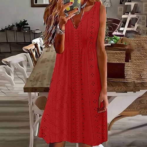 Womens Sleeveless Beach Holiday Dresses Ladies Summer Loose Vest Dress Plus Size - Picture 15 of 19