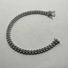Solid  925 Sterling Silver Cubic Zirconia Tennis Chain Bracelet - 8"Inch