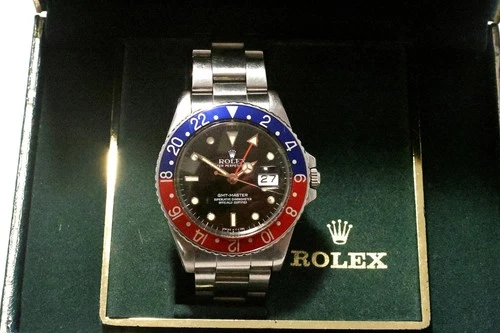 Men's Rolex GMT-Master 40mm Watch 'Pepsi'  Ref. 16750 w/Box