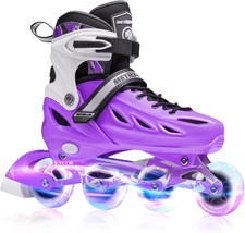 Inline Skates for Girls and Boys, Women, Men 4 Sizes Adjustable Inline Skates wi