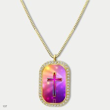 Stunning Colorful Jesus Christ Crucifix Cross Fashion Pendant Necklace Chain Pri