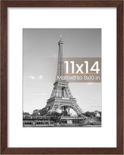 upsimples 11x14 Picture Frame, Display Pictures 8x10 with Mat, Brown, 1 Pack