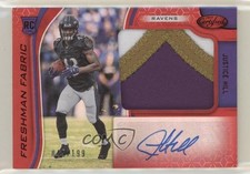 2019 Certified Freshman Fabric Signatures Mirror Red /199 Justice Hill Auto 5w7