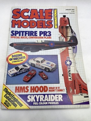 Scale Models International Magazine January 1985 Spitfire PR3 HMS Hood