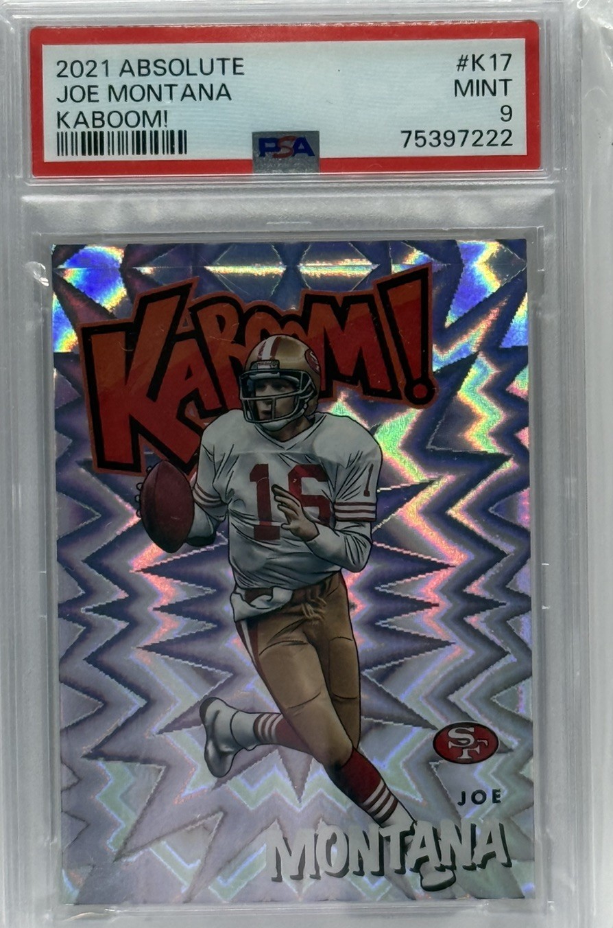 2021 Panini Absolute - Kaboom! Joe Montana #K17 SSP Case Hit PSA 9