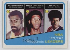 1972 Topps League Leaders Wilt Chamberlain Kareem Abdul-Jabbar Wes Unseld 11z5