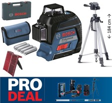 BOSCH Linienlaser Baulaser GLL 3-80 + Stativ 184cm + Koffer 3 x 360° Linien -OVP