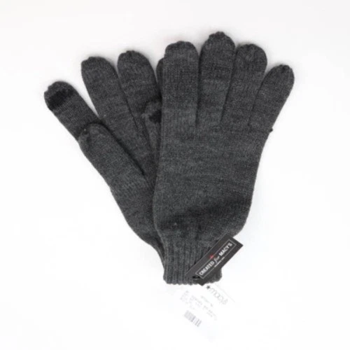 Mens Calvin Klein Gloves Gray Touchscreen Knit Acrylic
