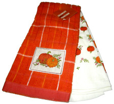 Fall Kitchen Towel Set  16.5" X 26"  FALL PUMPKINS  2 Pack 2 Designs