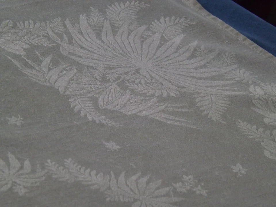 10 serviettes de table en damas de fil de lin , pas de monogramme, anciennes - Photo 2/4