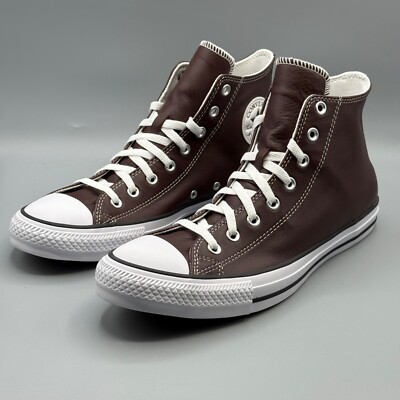 Converse Chuck Taylor Men's Leather Sneakers Hi Top Brown