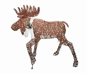 46 Christmas Lighted Brown Vine Moose Lawn Yard Decoration