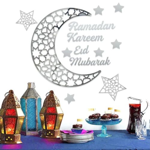 Ramadan Decors Wall Sticker Arylic Eid Mubarak Wall Decal Mirror Stickers - Photo 1 sur 7