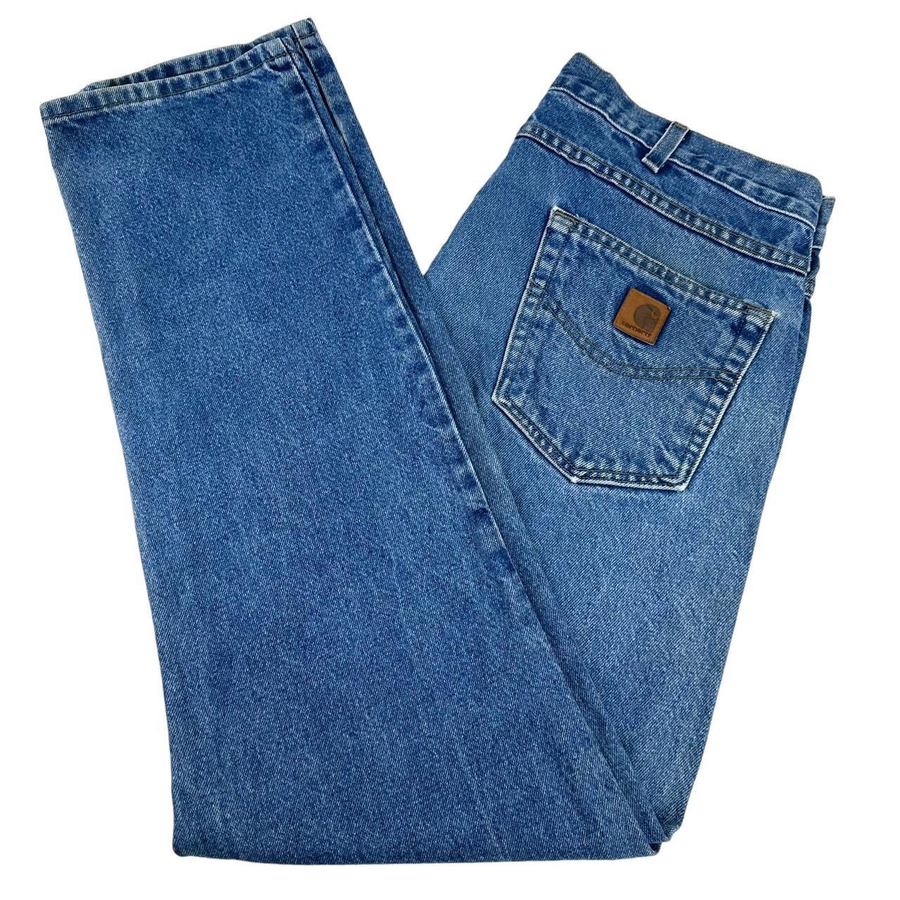 Vintage Carhartt B18 DST Jeans W36 L32, Traditional Fit, Mid Wash Blue (R+TJ636)