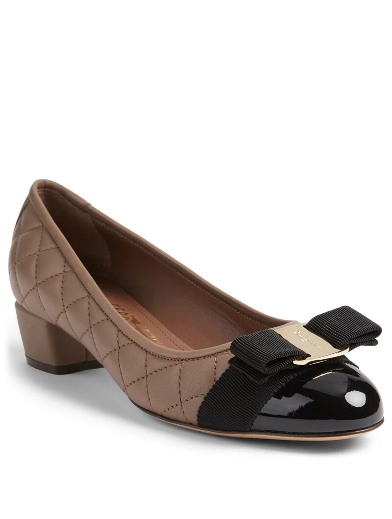 Ferragamo — SALVATORE FERRAGAMO Black/CARAWAY Quilted Leather Pump Size 8.5B*****$650*****