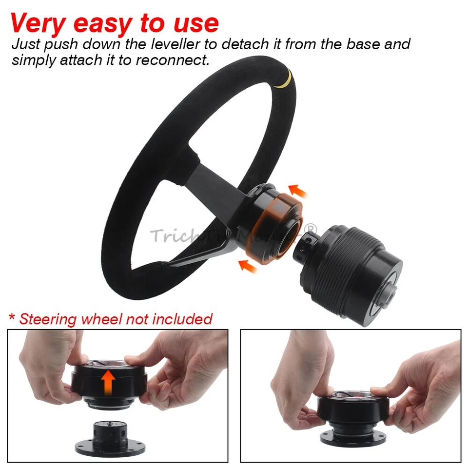 Kit de adaptador de buje de liberación rápida de cubo de volante negro Boss para Honda CR-V Civic Foto 3 de 4