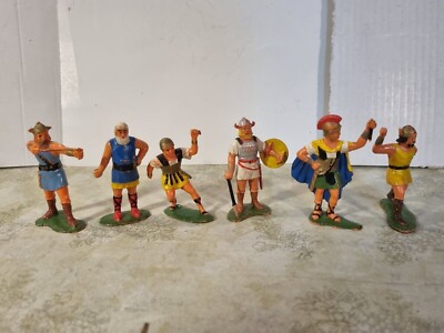 %% 6 Aufstellfiguren Wikinger und Römer von Elastolin