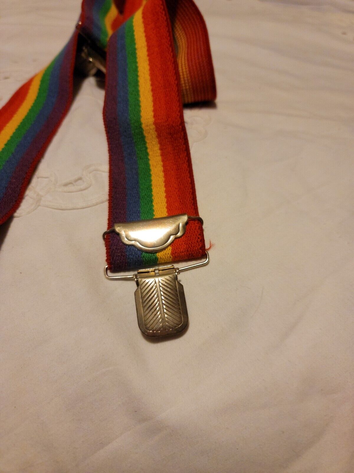 Vintage 80s Rainbow Adjustable Suspenders Reminis… - image 3