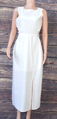 LILLUSORY Women's Cutout Cotton Sleeveless Slit Maxi Dress Size Medium