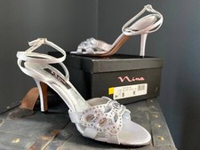 Nina Strappy Open Toe Heel Virtue Silver Jewels Royal 8M Wedding Birthday