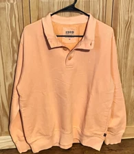 Izod Sweater Mens Medium Peach Pullover Vintage Buttons