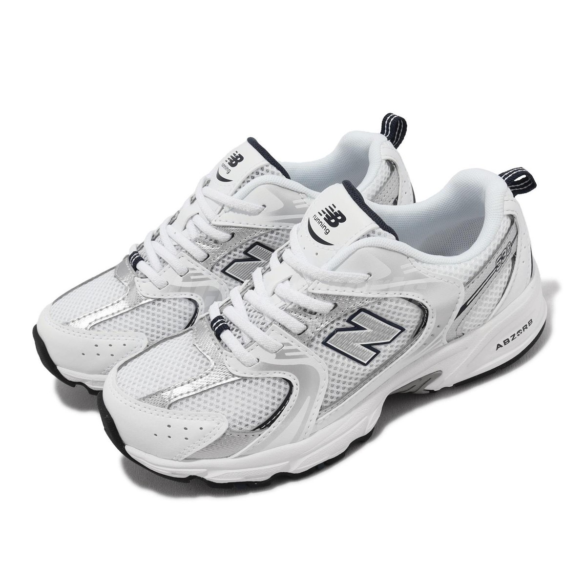 New Balance 530 Wide NB White Navy Kids Preschool Casual