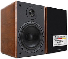Paire Enceintes Bibliothéque Caissons Haut-Parleur 2-Voies HiFi Audio Marron 60W
