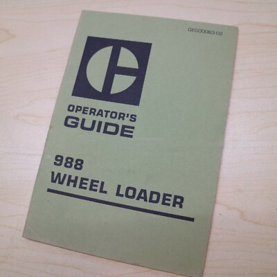 CAT Caterpillar 988 Wheel Loader Owner Operation Operator Guide Manual book user